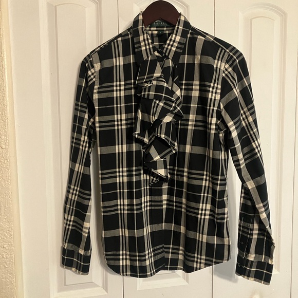 Ralph Lauren plaid women’s Shirt with ruffles - Picture 3 of 8